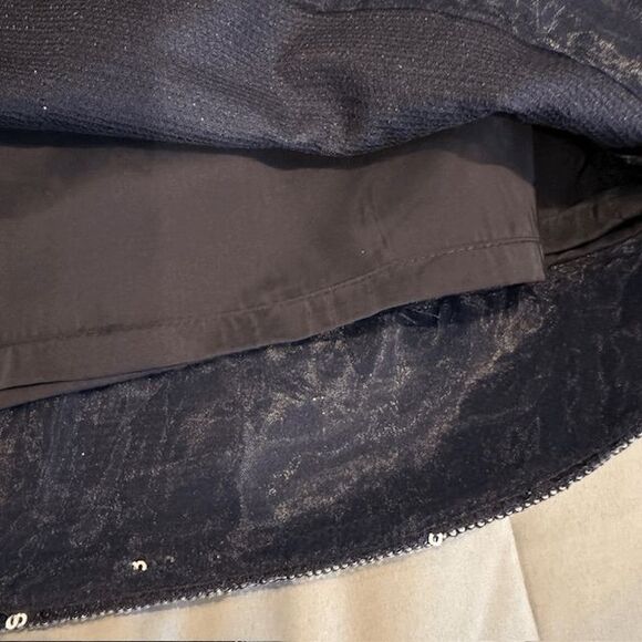 J. Crew Sequin Mini Skirt Navy Blue with Pockets Back Zipper Size 6 - Picture 6 of 11